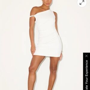 Lulu's White One-Shoulder Mini Dress